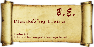 Bleszkány Elvira névjegykártya